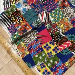 コスモテキスタイル　パッチワーク柄 生地 カラフル 綿プリント108×135位
