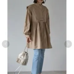 Bonjour Sagan ボンジュールサガン　スタンドカラーチュニックシャツ