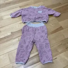 【90】すみっこぐらし厚手パジャマ上下セット ピンク