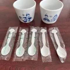 不二家 ペコちゃん 有田焼 蕎麦猪口 スプーンセットのサムネイル