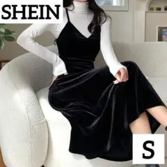 ☆美品☆ SHEIN DAZY ベロアキャミワンピース S ブラック