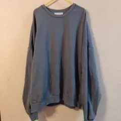 true cafe オーバーサイズくすみブルー トレーナー
