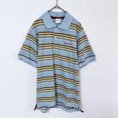 コロンビア　ポロシャツ　メンズS　グレー色系　ボーダー柄　ポリエステルのサムネイル