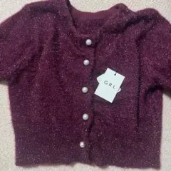 GRL ラメシャギーニットカーディガン[mh30] レッド