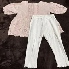 ブランシェス 刺繍トップス ボトムスセット 90cm