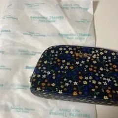 Samantha Thavasa petit choice ポーチ花柄 ネイビー