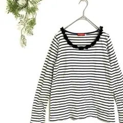 アースミュージックアンドエコロジー♡ボーダーカットソー　レディース　リボン