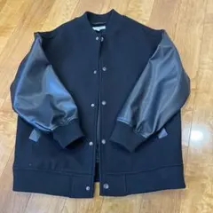 黒 MA-1ジャケット レザー袖