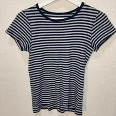 brandy melvilleボーダー 半袖 Tシャツ　ネイビーのサムネイル