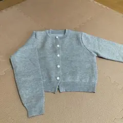 グレー パールボタン カーディガン