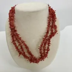 赤珊瑚コーラルの多層ネックレス