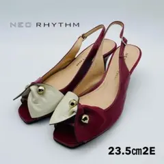 NEO RHYTHM サンダル レッド ホワイト 23.5cm 2E 国産