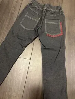 ロングパンツ 長ズボン グレー チェックポケット