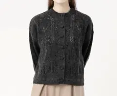 新品★【SELF+SERVICE 】レディースEXPAND透かし編みカーディガン