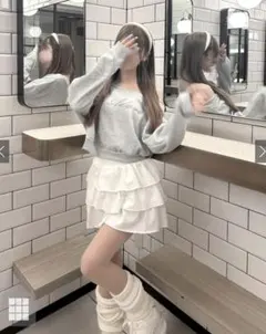 GRL インパン裏地付きスウェットフリルミニスカート　gn360