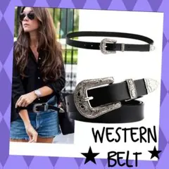 ウエスタンベルト ブラック 黒 ヴィンテージ レディース デニム メンズ