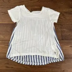 キッズアップテンポ ホワイト ストライプ Tシャツ 100cm 子供服 キッズのサムネイル
