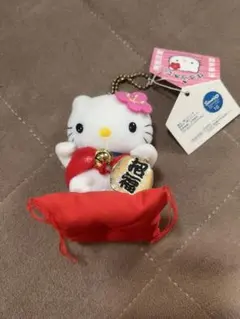 ハローキティ ぬいぐるみ 招き猫 キーホルダー レア
