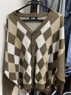 kutir ダイヤモンドパターン カーディガン