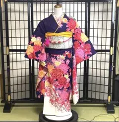 【極美品】振袖　7点セット　やまと誂製　花柄　バラ　ラメ入り　身丈159cm