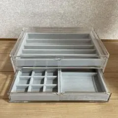 無印良品　重なるアクリルケース2段引出・大(ベロアケース付き)のサムネイル