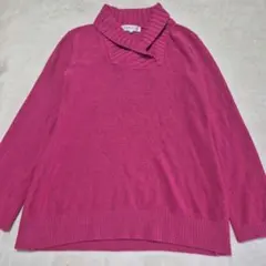 SIMPLE LIFE ピンク ハイネック ニットセーター ウール混