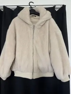 one way フード付きボアジャケット クリーム