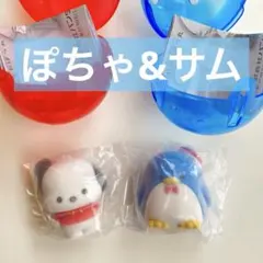 【サンリオ】ふわふわフロッキードール2　ポチャッコ　タキシードサム　2点セット