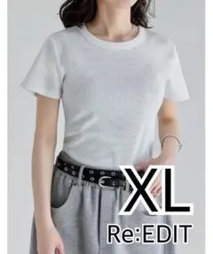 【新品】Re:EDIT リブ半袖Tシャツ XL②のサムネイル