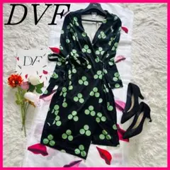 【良品】DIANEvonFURSTENBERG 膝丈ワンピース ブラック 0 S