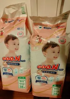【未使用品】GOO.N 紙おむつ BIG 38枚 テープ　2袋