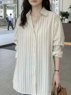 ストライプ柄 長袖シャツ