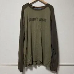 TOMMY JEANS 長袖カットソー オリーブグリーン
