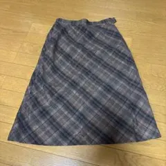 チェック柄タイトスカート ウエスト70-93cm