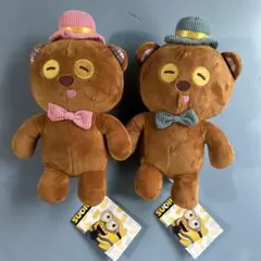 ミニオン★Mぬいぐるみ ティム☆ジェントルマン ブルー&ピンクセット