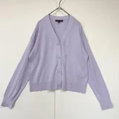 バナナリパブリック　カーディガン　ラベンダー　Vネック　レーヨン混　ボタン　M