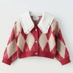 ZARA キッズ アーガイル柄カーディガン 13-14 / 164cm