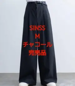 SINSS ブラック ストライプ スラックス S SINSS スラックス Two tuck wide straight stripe slacks / 2