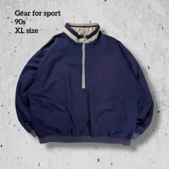 90sハーフジップナイロンプルオーバーXLネイビー