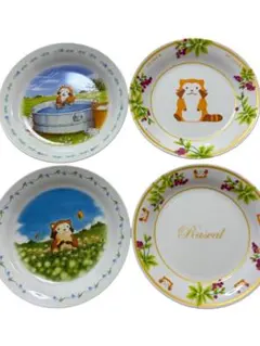 あらいぐまラスカル 世界名作劇場 皿 絵皿 4枚セット 非売品 食器 レトロ
