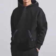 EN ROUTEコットンエステル ダンボールニット フーデッドパーカ　M