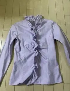 ナラカミーチェ薄紫 フリル付き長袖ブラウス