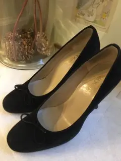 アキラオーサキ　ブティックオーサキ　スエード黒 入学式 卒業式