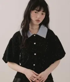 ロワンニュイ loin nuit スパンコールニットセットアップ spangle knit set up / スパンコールニットセットアップ（セットアップ