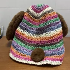 本日限定お値引きUSJ スヌーピー耳付きストライプ帽子 約58cm