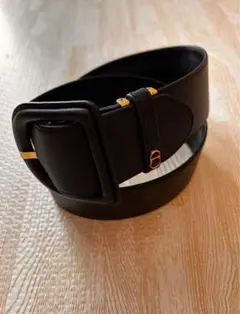 クリスチャン　ディオール　Dior 本革レザーベルト 黒 幅広め　ブラック