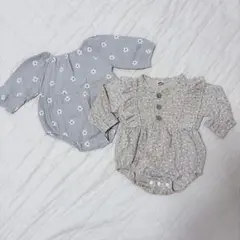 ベビーロンパース カバーオール フリル 小花柄 70.80cm 春服セット