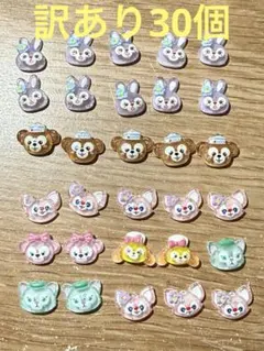 訳あり【30個】ディズニーダッフィーフレンズ デコパーツ レジン ネイル