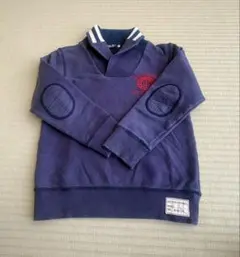 最終ミキハウス ブラックベア ネイビー 襟付き トレーナー 130 日本製