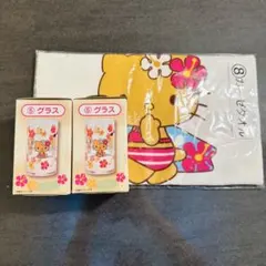 ハローキティ 1番くじ 日焼けキティ グラス 2個　　タオル　セット